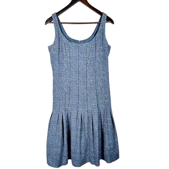 AKRIS PUNTO Pleated Dropped Waist Sleeveless Sheath Dress - Picture 15 of 15